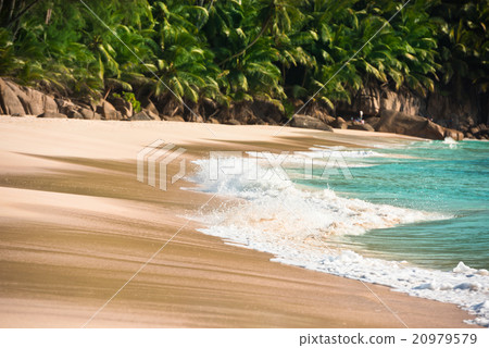 Tropical beach at Mahe island Seychelles Tropical beach at Mahe island Seychelles 20979579