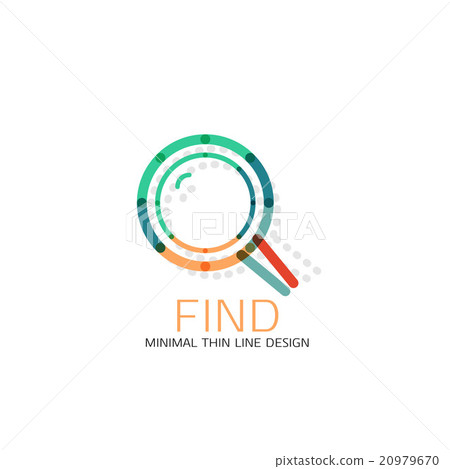 Vector thin line design logo magnifying glass 20979670