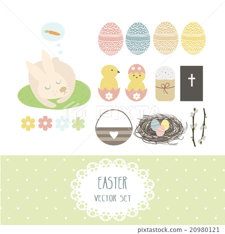 Easter vector collection isolated on white. 20980121