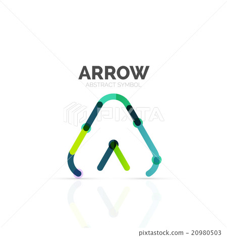 Linear arrow abstract logo, connected multicolored 20980503