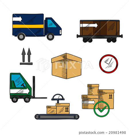 Delivery, shipping and logistics icons Delivery, shipping and logistics icons 20981498
