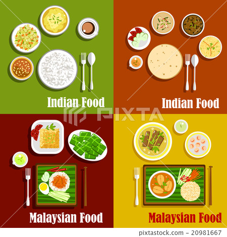 Malaysian and indian cuisine dishes Malaysian and indian cuisine dishes 20981667