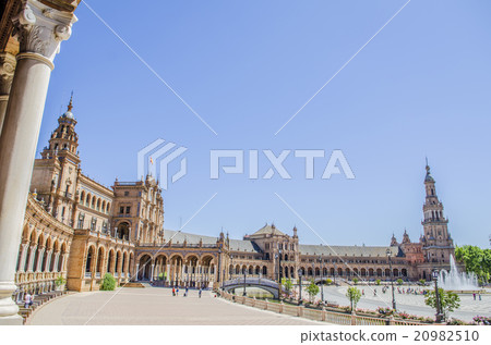 Square of Spain in panorama, Sevilla, Spain 20982510