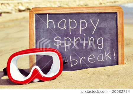 diving mask and text happy spring break 20982724