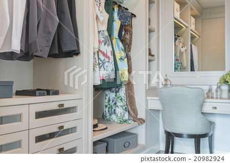 wooden wardrobe with dressing table and chair 20982924