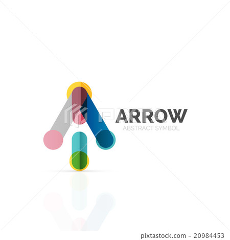 Linear arrow abstract logo, connected multicolored Linear arrow abstract logo, connected multicolored 20984453