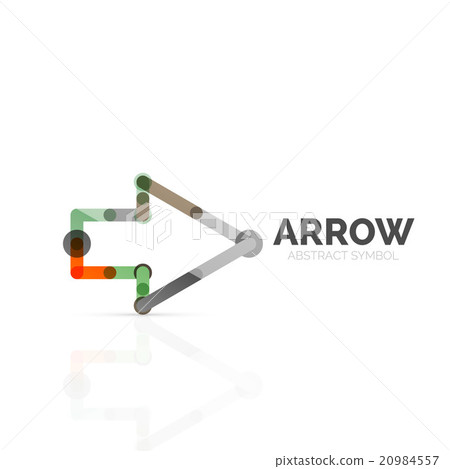 Linear arrow abstract logo, connected multicolored Linear arrow abstract logo, connected multicolored 20984557