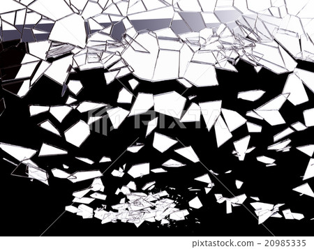Pieces of shattered glass on black 20985335