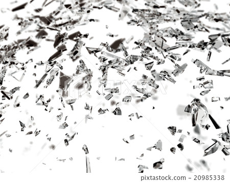 Pieces of shattered or cracked glass with DOF 20985338