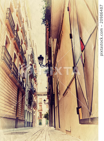 Narrow spanish street. Narrow spanish street. 20986487