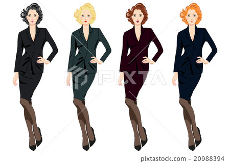 Set of beautiful business women in suits 20988394