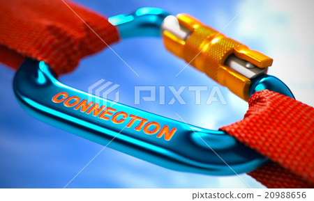 Connection on Blue Carabine with Red Ropes. - Stock Illustration ...