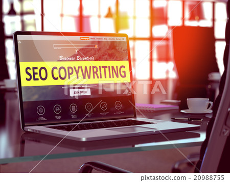 Laptop Screen with SEO Copywriting Concept. Laptop Screen with SEO Copywriting Concept. 20988755