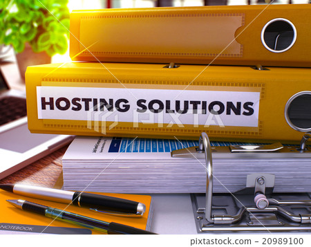 Yellow Ring Binder with Inscription Hosting Yellow Ring Binder with Inscription Hosting 20989100