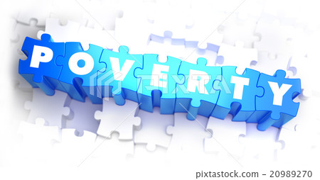 Poverty - Text on Blue Puzzles. 20989270