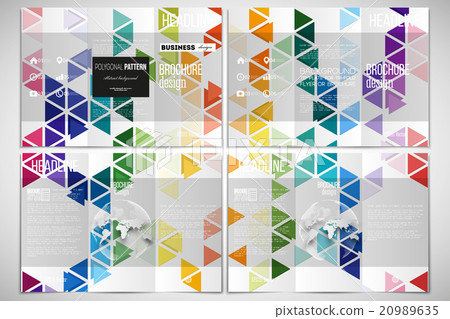 Vector set of tri-fold brochure design template on Vector set of tri-fold brochure design template on 20989635