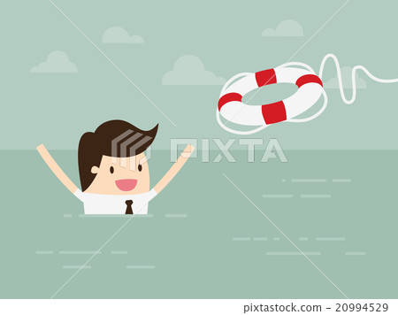 Businessman With Life Preserver Businessman With Life Preserver 20994529
