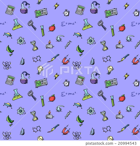 Seamless pattern Science icons doodles vector set Seamless pattern Science icons doodles vector set 20994543
