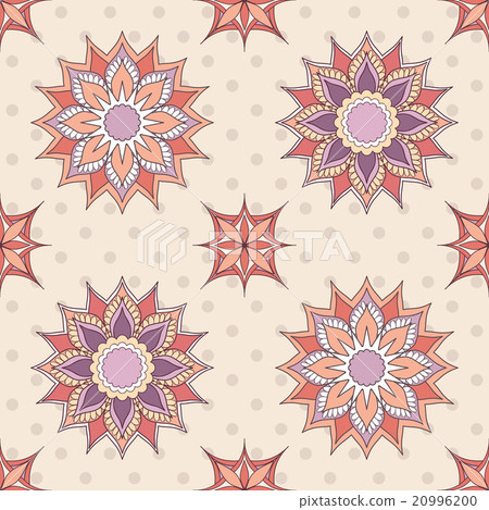 seamless pattern with mandalas - Stock Illustration [20996200] - PIXTA