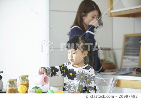 Mother spending holiday with children Mother spending holiday with children 20997488