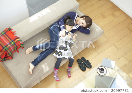 Mother spending holiday with children Mother spending holiday with children 20997781