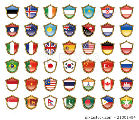 Flag badge illustration 21001494