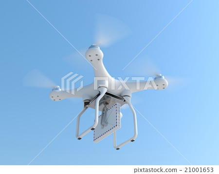 Drone quadcopter carrying mail envelopes 21001653