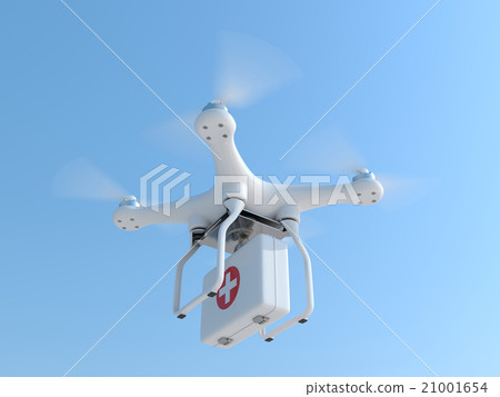 Drone quadcopter carrying first aid kit 21001654