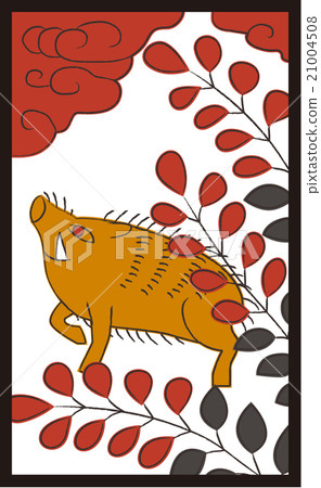 Hanafuda · July · Hagi · First piece - Stock Illustration [21004508 ...