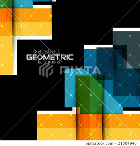 Colorful geometric shapes with texture on black Colorful geometric shapes with texture on black 21004946