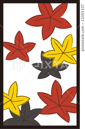 October Hanafuda Hanafuda · October · Autumn leaves · 4th piece - Stock Illustration ...