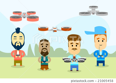 People Group Remote Control Drone Flying Air 21005458