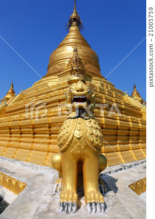 Golden pagoda in Kuthodaw temple in Mandalay Golden pagoda in Kuthodaw temple in Mandalay 21005759