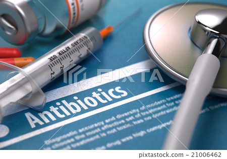 Antibiotics. Medical Concept on Blue Background. 21006462