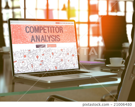 Competitor Analysis Concept on Laptop Screen. 21006480