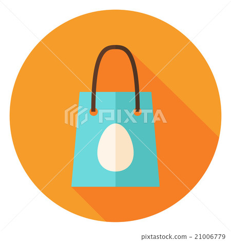 Spring Shopping Bag with Easter Egg Circle Icon 21006779
