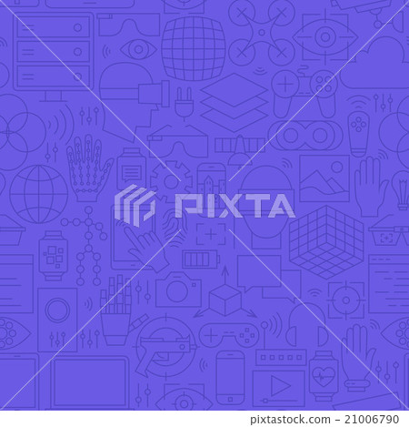 Thin Line Virtual Reality Seamless Blue Pattern Thin Line Virtual Reality Seamless Blue Pattern 21006790