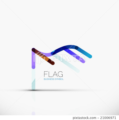 Logo flag, abstract linear geometric business icon 21006971