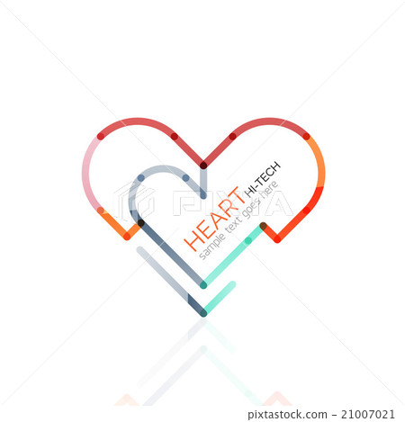 Logo love heart, abstract linear geometric 21007021