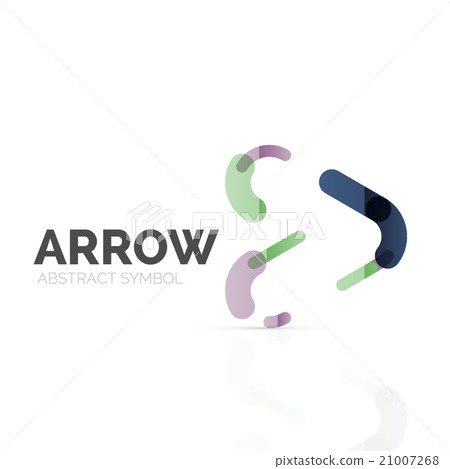 Linear arrow abstract logo, connected multicolored 21007268