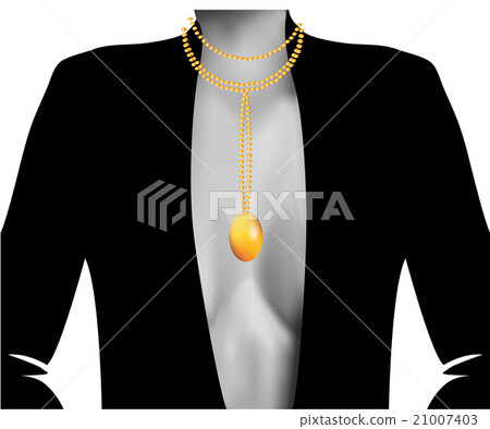 Silhouette female with  gold pearls romantic 21007403