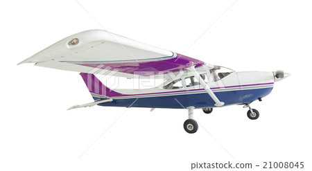 Cessna 172 Single Propeller Airplane On White 21008045