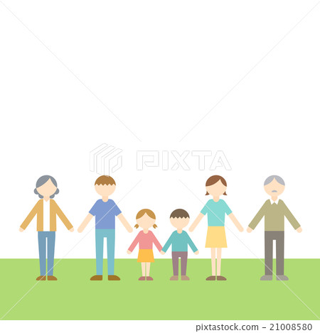 平的像人家庭白色背景 21008580