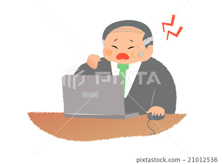 中老年人用PC電腦和驚人的西裝 21012536