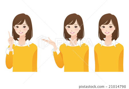 Female facial expression pose set 21014798