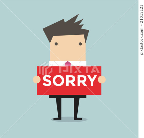 Businessman hands holding sorry sign vector 21015123