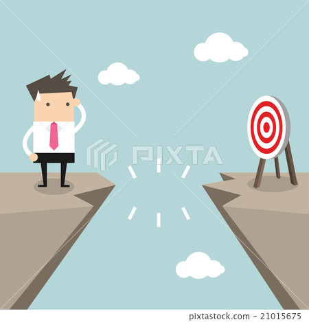 Businessman in front of a gap Businessman in front of a gap 21015675