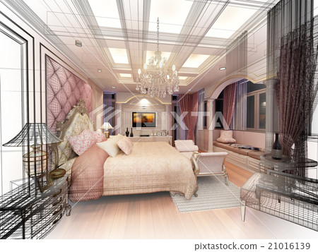 abstract sketch design of interior luxury  bedroom 21016139