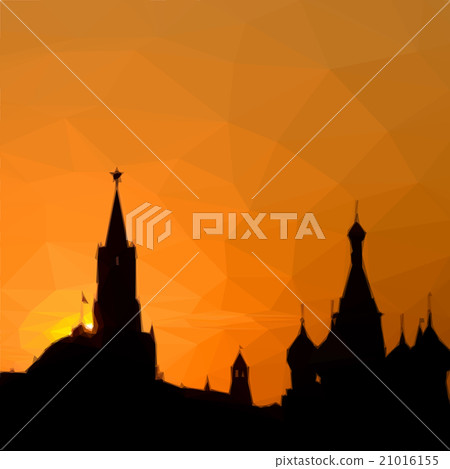 Russian Kremlin silhouette in the city Moscow Russian Kremlin silhouette in the city Moscow 21016155