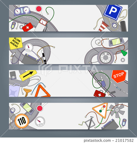 Vector sketchy doodle banners. 21017582